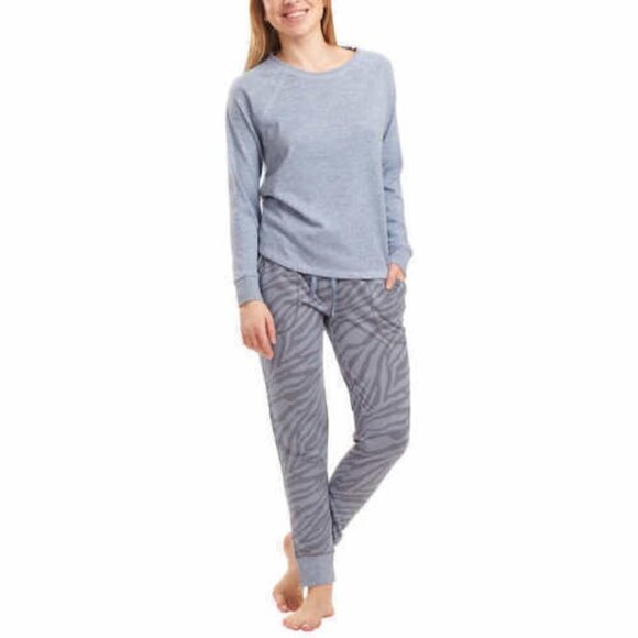 Live Love Lounge Women's 3-Piece Lounge Set Blue Zebra NWT - Picture 1 of 6
